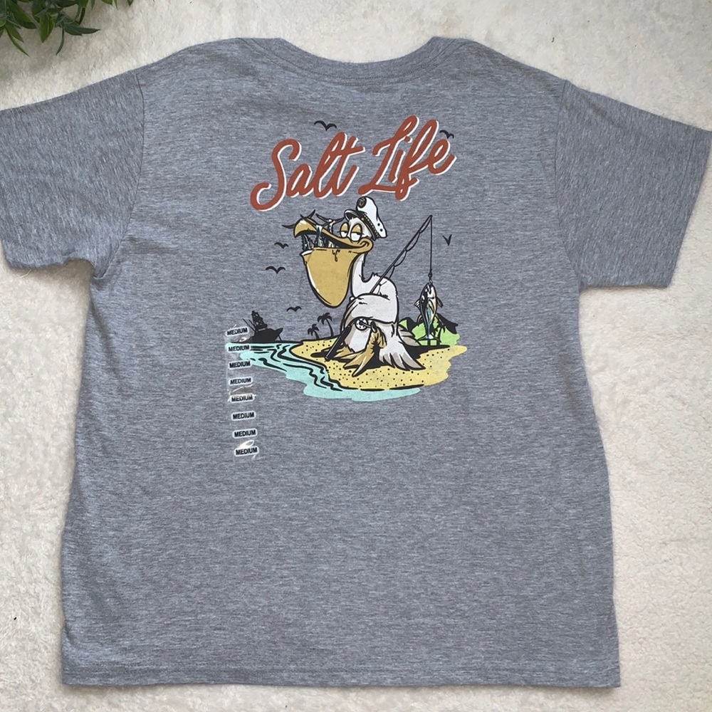 NWT Salt Life Boys Gray T-Shirt Youth Medium
